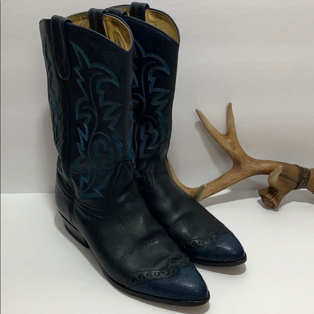 Sancho Navy Western Cowboy Cowgirl Boots 40/10